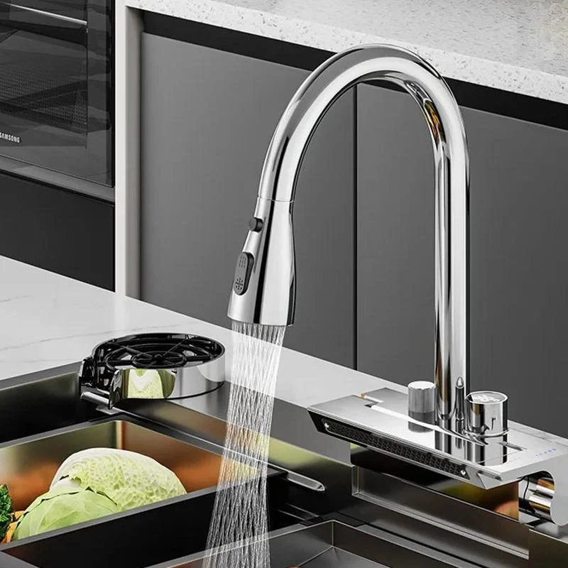 Rainfall Kitchen Tap Temperature Digital Display Pull Out Tap -Bathlova