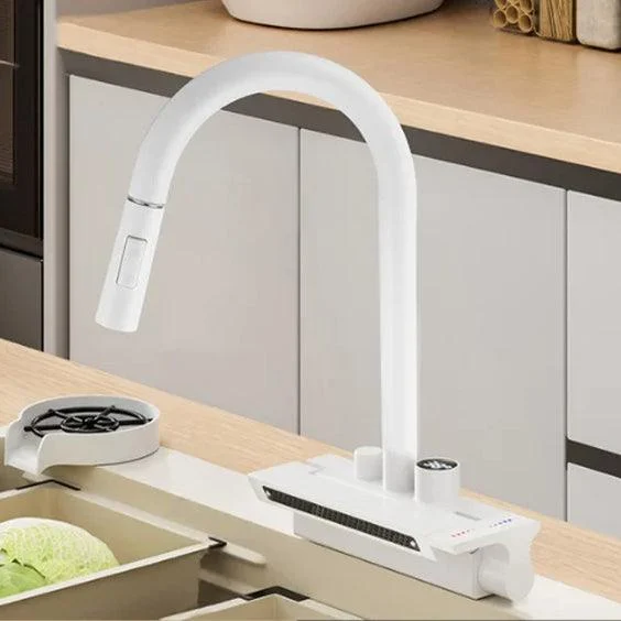 Rainfall Kitchen Tap Temperature Digital Display Pull Out Tap -Bathlova