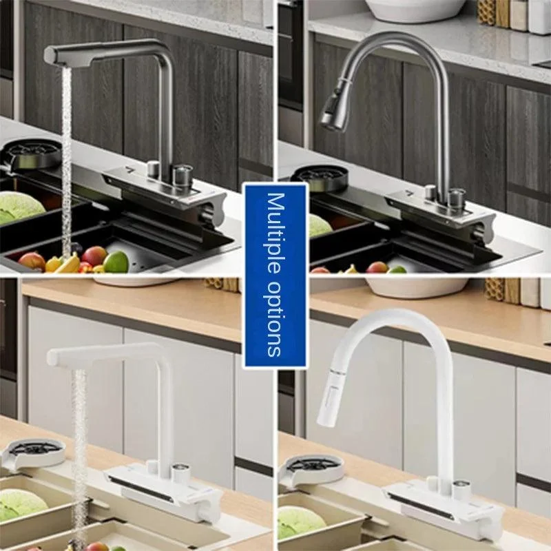 Rainfall Kitchen Tap Temperature Digital Display Pull Out Tap -Bathlova