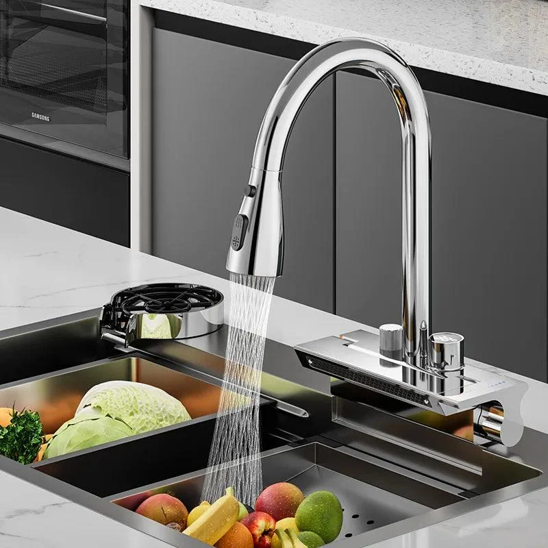 Rainfall Kitchen Tap Temperature Digital Display Pull Out Tap -Bathlova