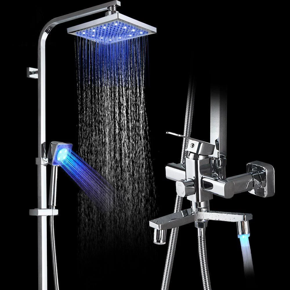 Rainfall Shower Taps Set with LED Light -Bathlova