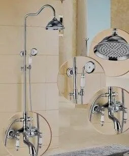 Rainfall Shower Tub Tap Set Wall Mounted Rotate Spout Shower -Bathlova