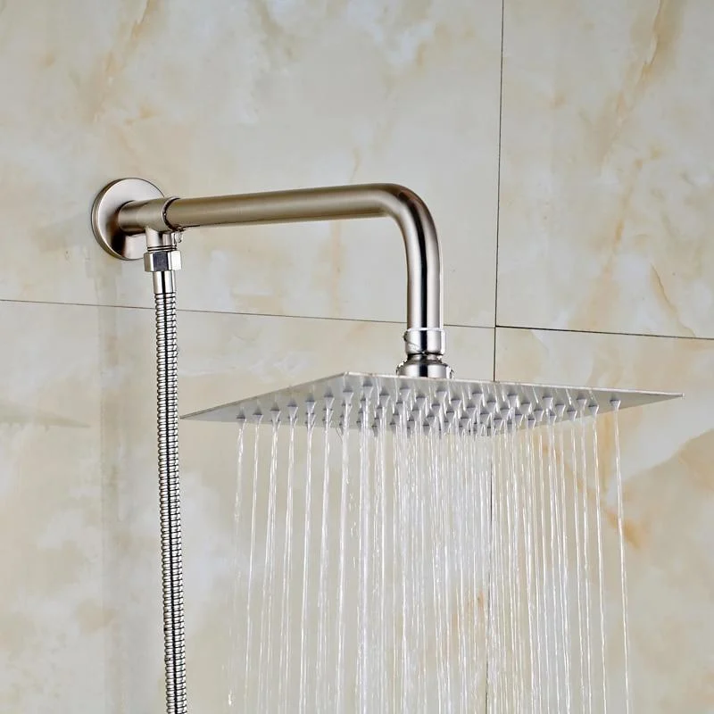 Rainfall Style Shower Head with Shower Arm And Shower Hose -Bathlova