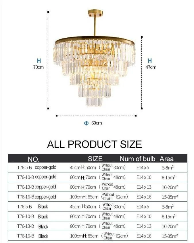 Raquel - Modern Glass Crystal Chandelier -Bathlova