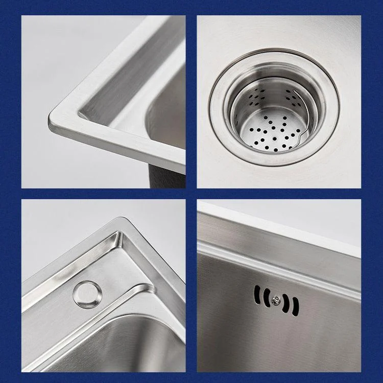 Rectangle 1 Holes Kitchen Sink Stainless Steel Double Basin Sink -Bathlova