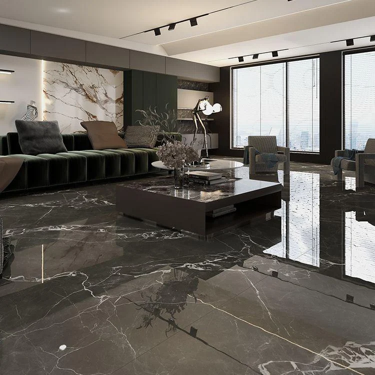 Rectangle Floor and Wall Tile Marble Printed Polished Porcelain Tile -Bathlova