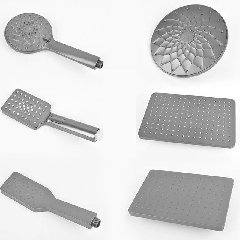 Rectangle Grey Shower Head Combo Standard Spray Pattern Showerhead -Bathlova