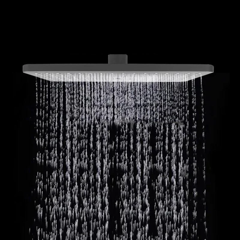 Rectangle Grey Shower Head Combo Standard Spray Pattern Showerhead -Bathlova