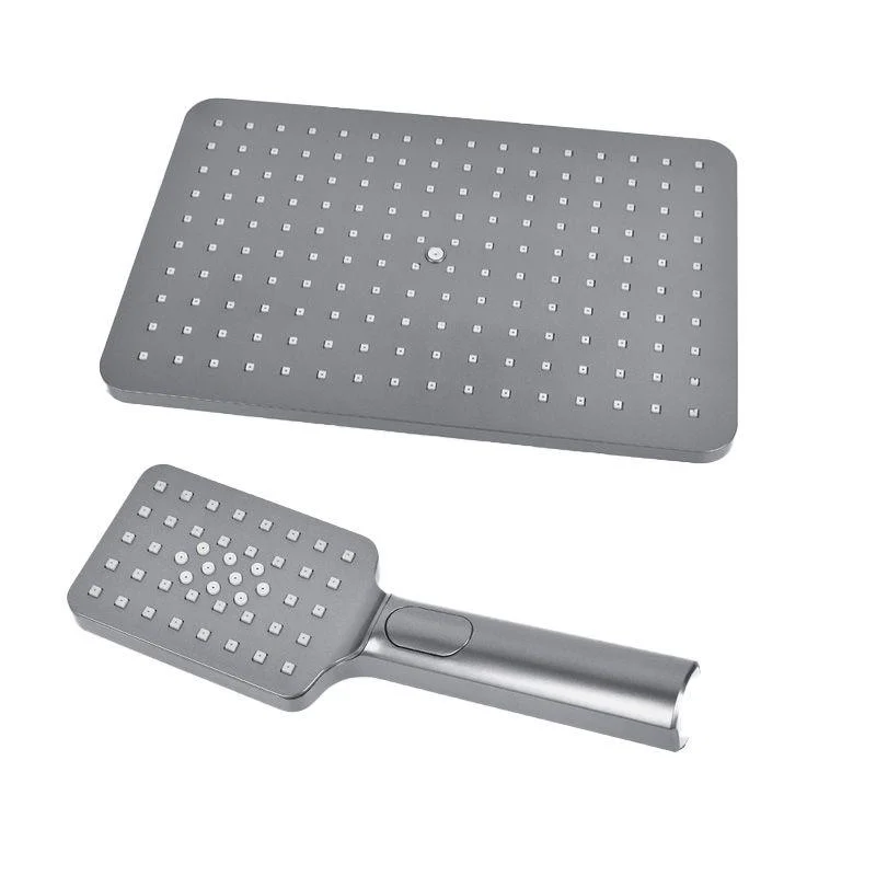 Rectangle Grey Shower Head Combo Standard Spray Pattern Showerhead -Bathlova