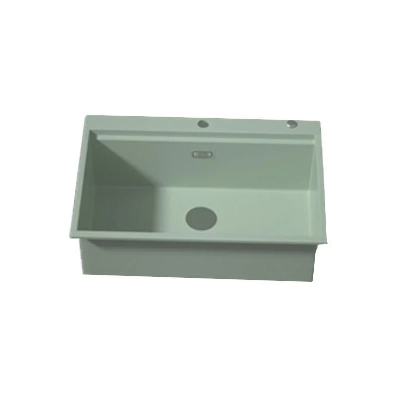 Rectangle Quartz Kitchen Sink in Peppermint Green Single Bowl Sink -Bathlova