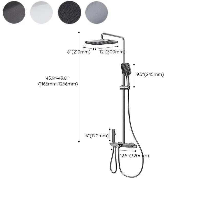 Rectangle Shower Combo Digital Display Adjustable Spray Pattern Wall Mount Shower System -Bathlova