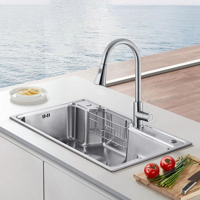 Rectangle Stainless Steel Kitchen Sink Double Basin Sink with Drain Assembly -Bathlova