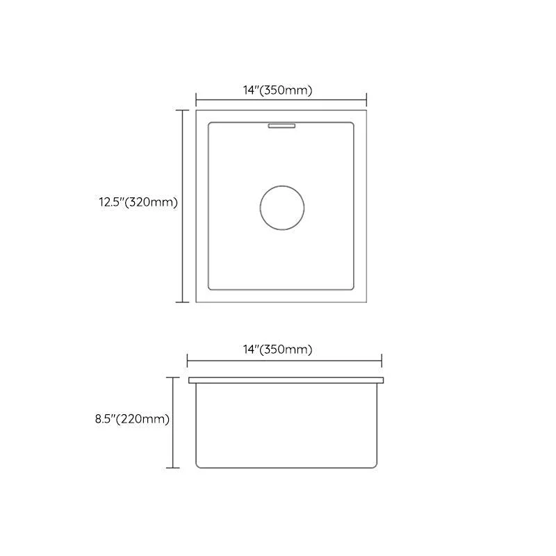 Rectangle Stainless Steel Kitchen Sink with Basket Strainer Sink -Bathlova