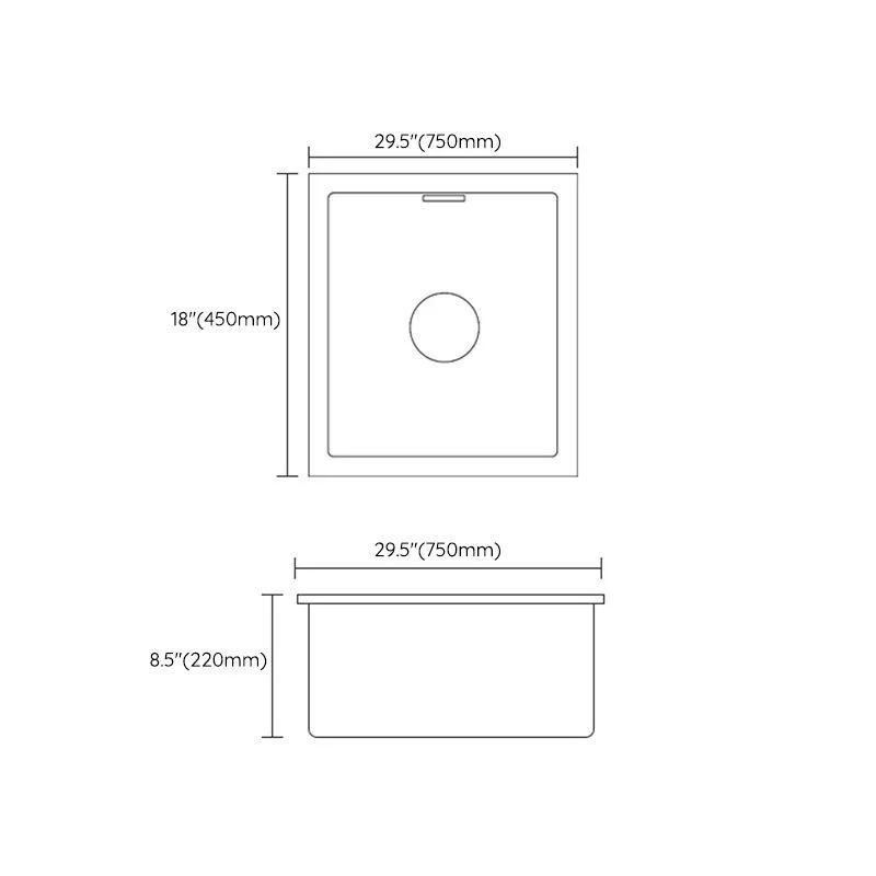 Rectangle Stainless Steel Kitchen Sink with Basket Strainer Sink -Bathlova