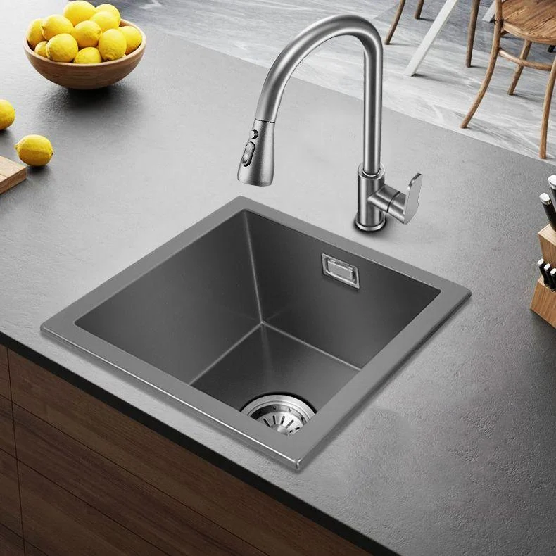 Rectangle Stainless Steel Kitchen Sink with Basket Strainer Sink -Bathlova