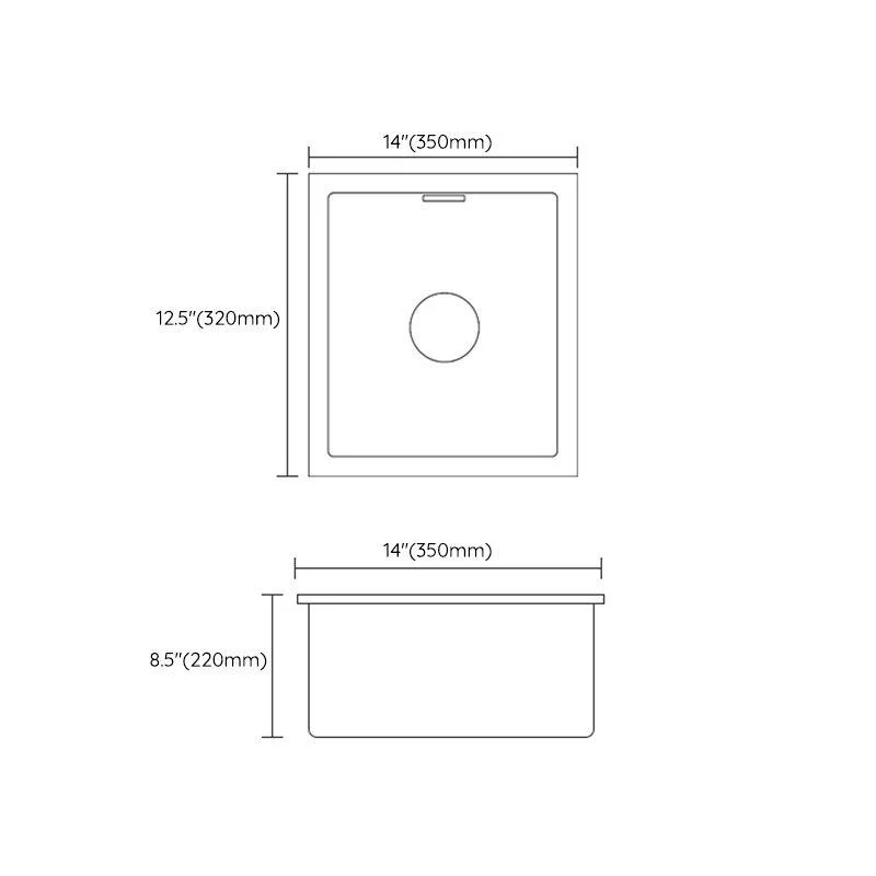 Rectangle Stainless Steel Kitchen Sink with Basket Strainer Sink -Bathlova