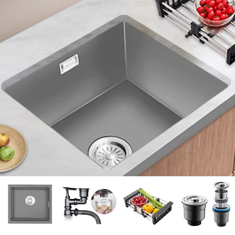 Rectangle Stainless Steel Kitchen Sink with Basket Strainer Sink -Bathlova