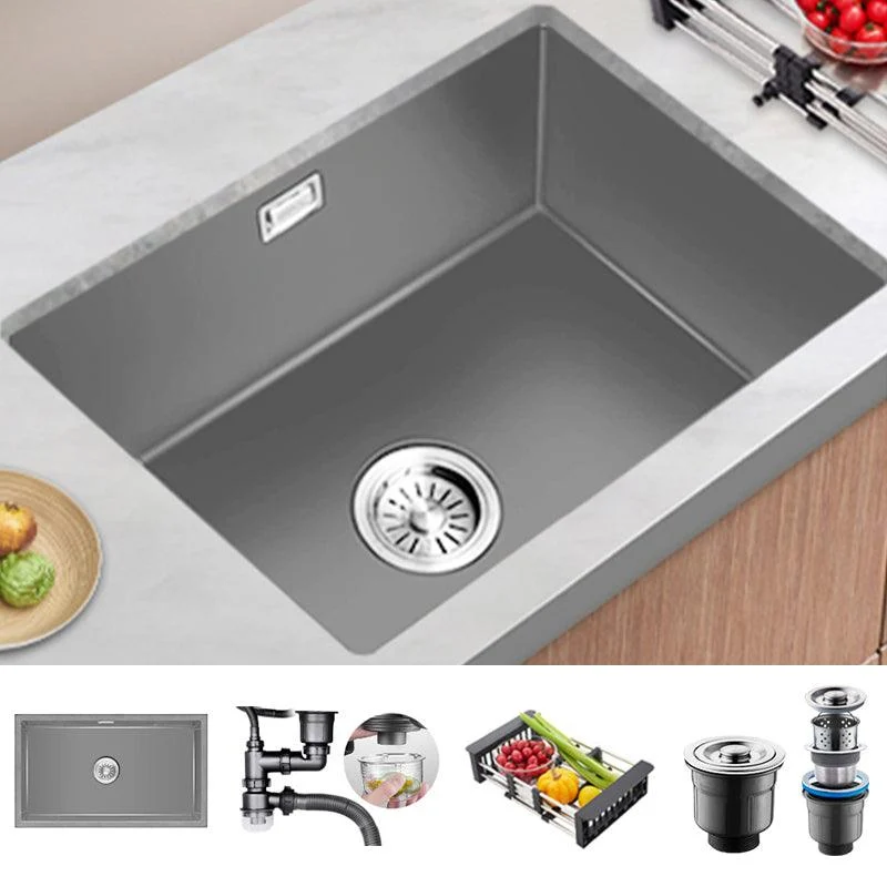 Rectangle Stainless Steel Kitchen Sink with Basket Strainer Sink -Bathlova