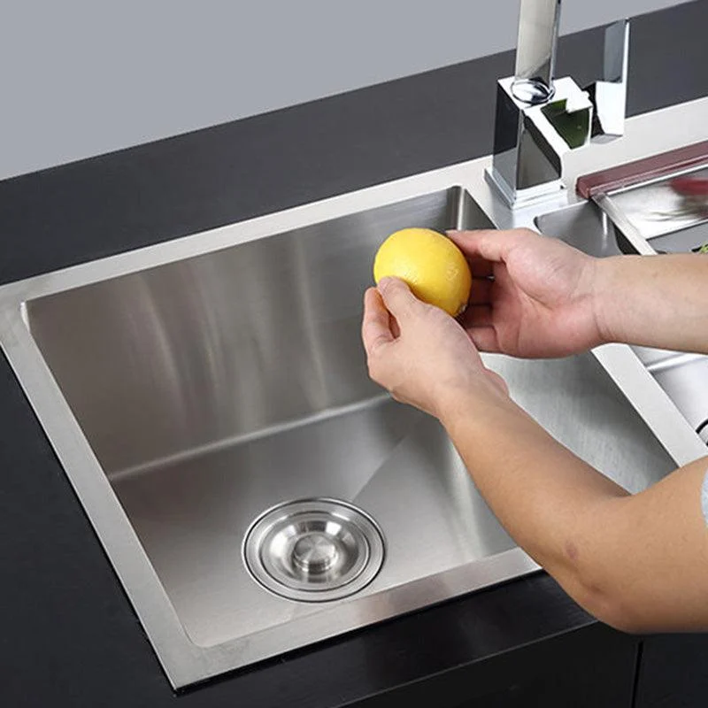 Rectangle Stainless Steel Kitchen Sink with Drain Assembly Contemporary Sink -Bathlova