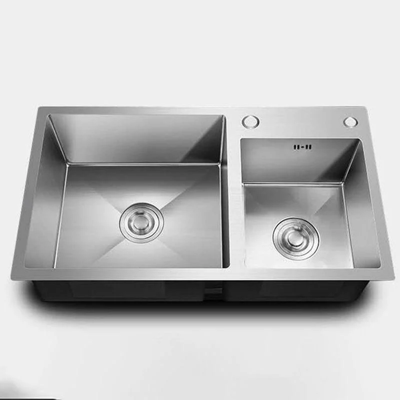 Rectangle Stainless Steel Kitchen Sink with Drain Assembly Contemporary Sink -Bathlova