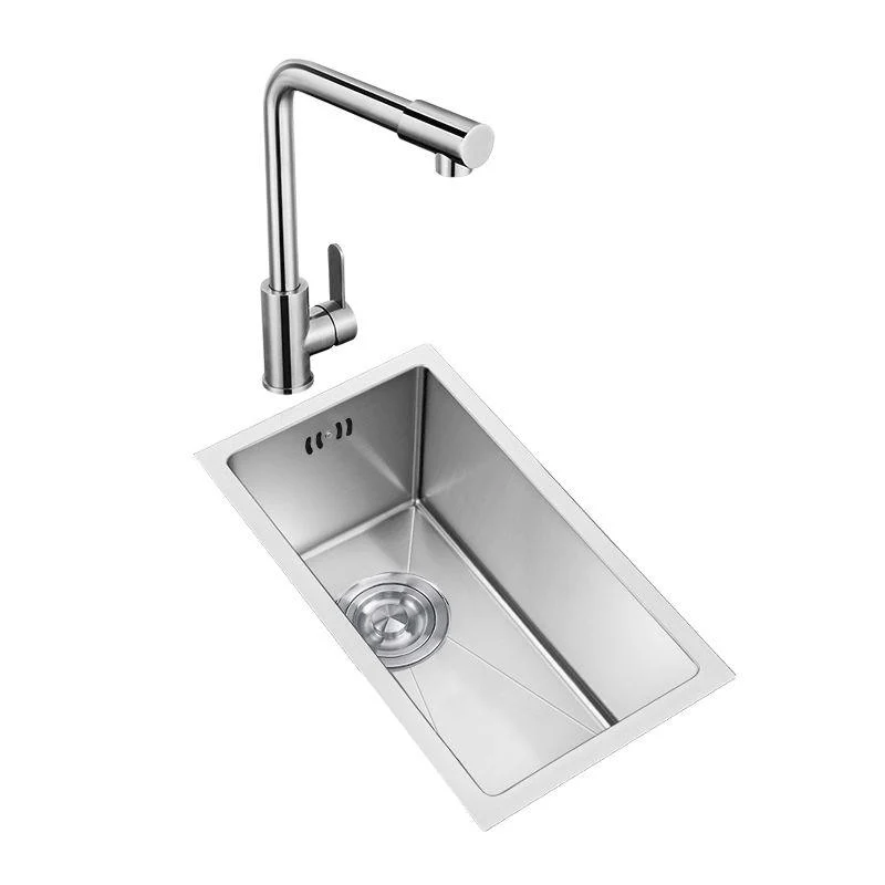 Rectangle Stainless Steel Sink Single Bowl Modern Kitchen Sink with Strainer -Bathlova