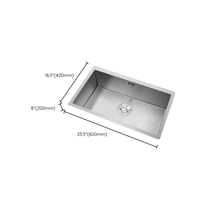 Rectangle Stainless Steel Sink Single Bowl Undermount Kitchen Sink -Bathlova