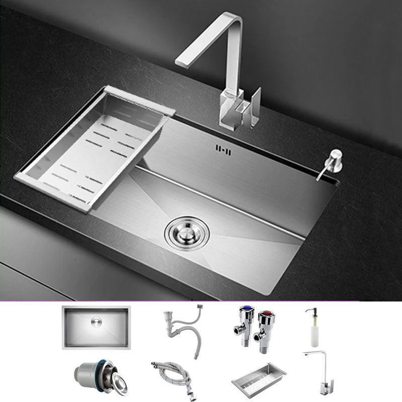 Rectangle Stainless Steel Sink Single Bowl Undermount Kitchen Sink -Bathlova