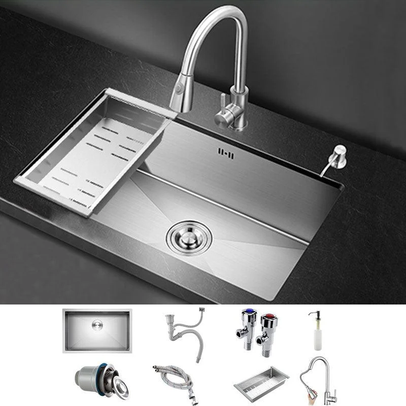 Rectangle Stainless Steel Sink Single Bowl Undermount Kitchen Sink -Bathlova