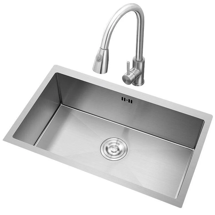 Rectangle Stainless Steel Sink Single Bowl Undermount Kitchen Sink -Bathlova