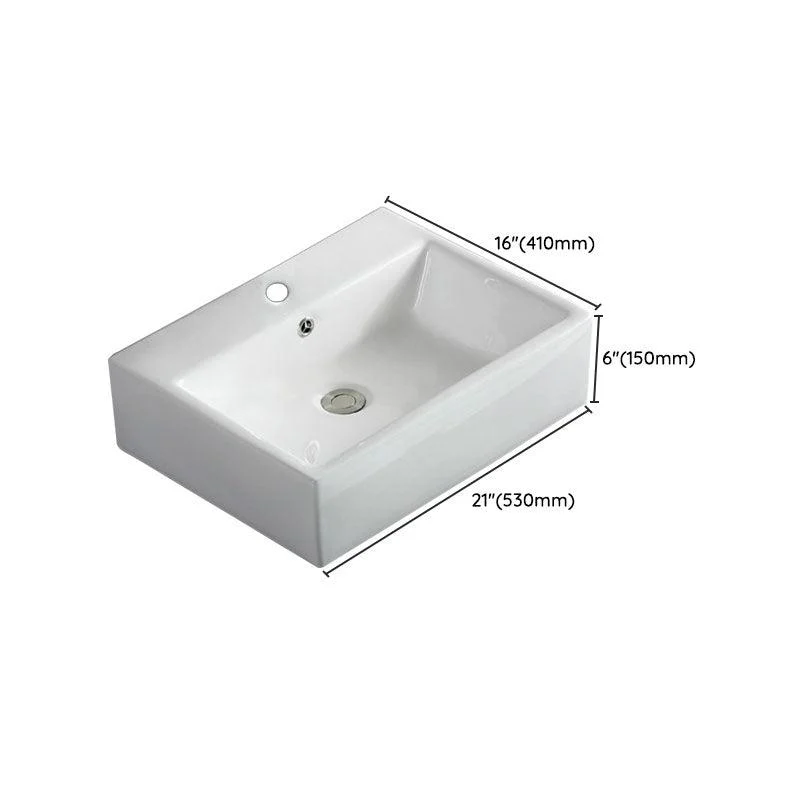 Rectangular and Round Vessel Sink in white with No Craftsmanship Basin Sink -Bathlova