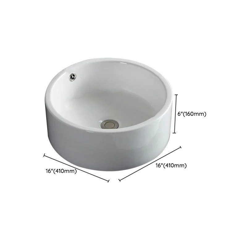 Rectangular and Round Vessel Sink in white with No Craftsmanship Basin Sink -Bathlova