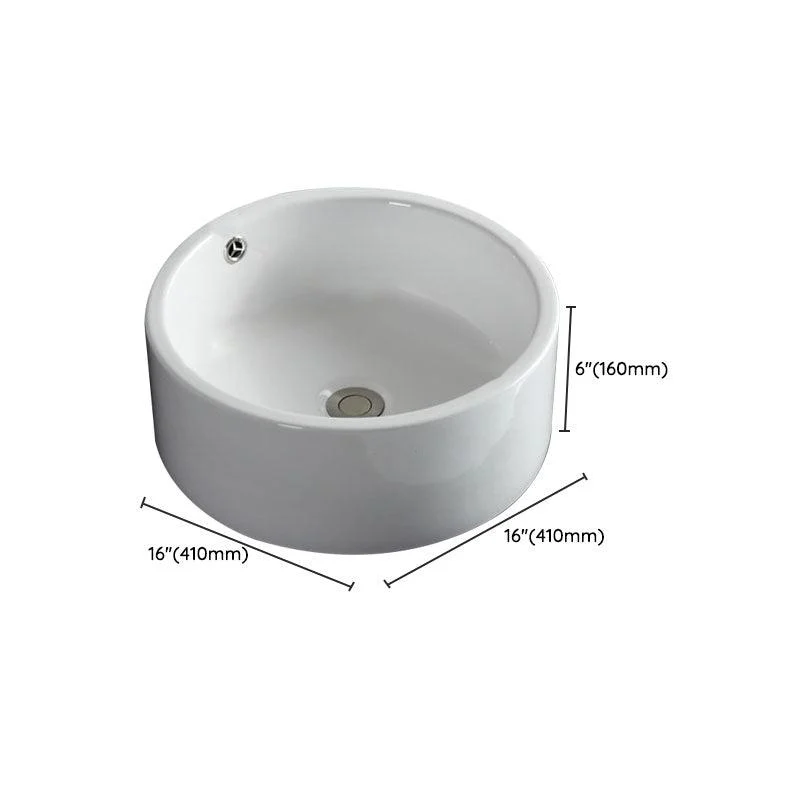 Rectangular and Round Vessel Sink in white with No Craftsmanship Basin Sink -Bathlova