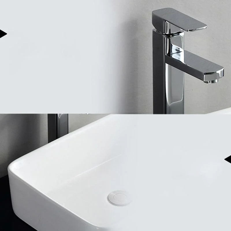 Rectangular and Round Vessel Sink in white with No Craftsmanship Basin Sink -Bathlova