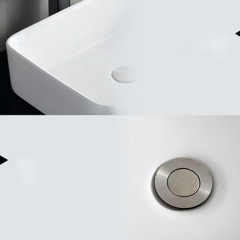 Rectangular and Round Vessel Sink in white with No Craftsmanship Basin Sink -Bathlova