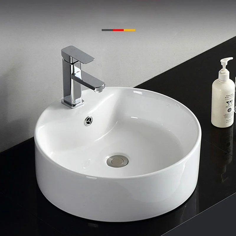 Rectangular and Round Vessel Sink in white with No Craftsmanship Basin Sink -Bathlova