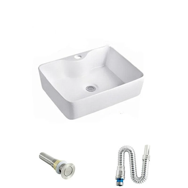 Rectangular and Round Vessel Sink in white with No Craftsmanship Basin Sink -Bathlova