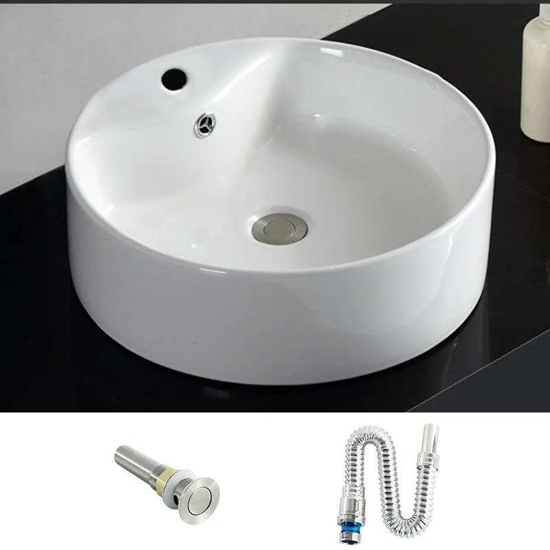 Rectangular and Round Vessel Sink in white with No Craftsmanship Basin Sink -Bathlova