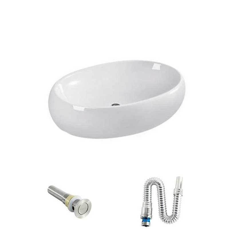 Rectangular and Round Vessel Sink in white with No Craftsmanship Basin Sink -Bathlova