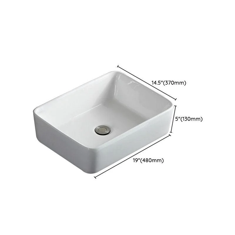 Rectangular and Round Vessel Sink in white with No Craftsmanship Basin Sink -Bathlova