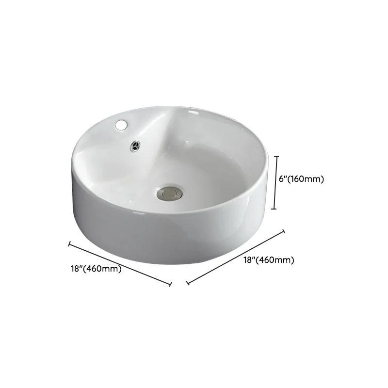 Rectangular and Round Vessel Sink in white with No Craftsmanship Basin Sink -Bathlova