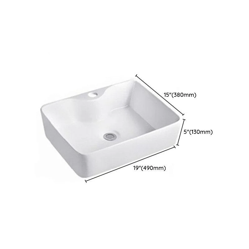 Rectangular and Round Vessel Sink in white with No Craftsmanship Basin Sink -Bathlova