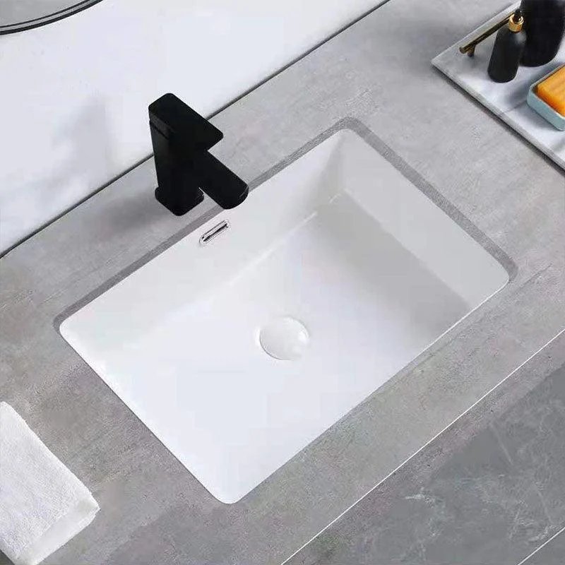 Rectangular Bathroom Sink Porcelain Modern Bathroom Sink(Not Included Taps) -Bathlova