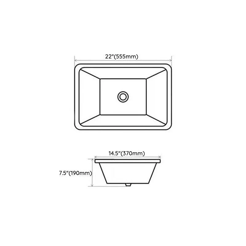 Rectangular Bathroom Sink Porcelain Modern Bathroom Sink(Not Included Taps) -Bathlova