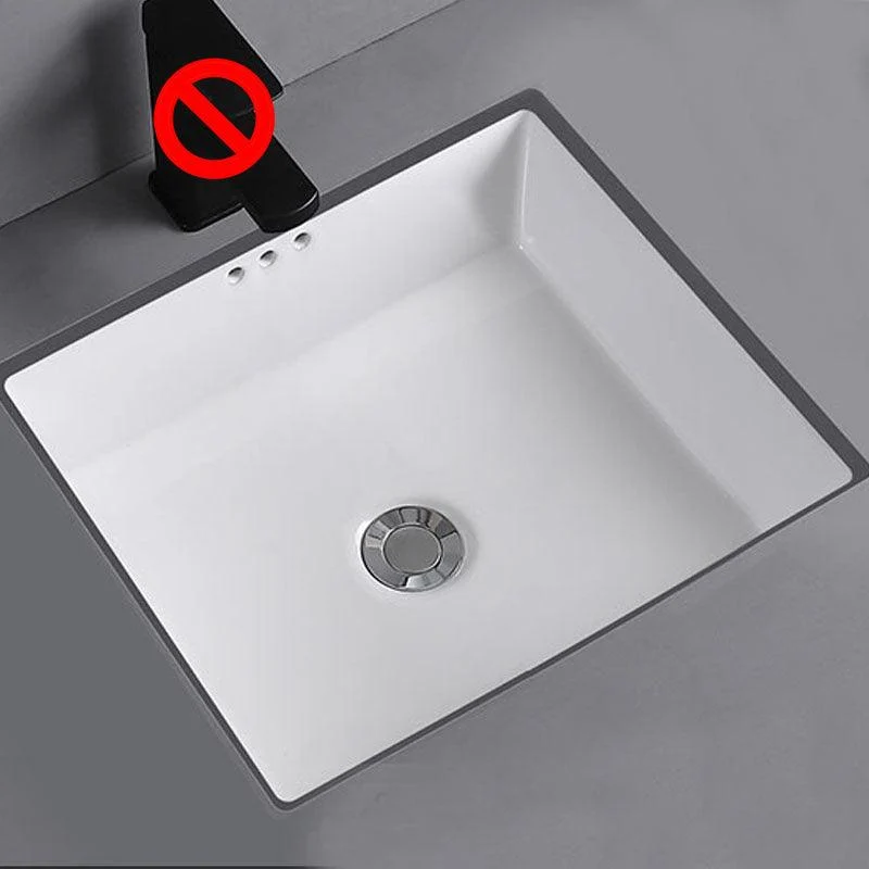 Rectangular Bathroom Sink Porcelain Modern Bathroom Sink(Not Included Taps) -Bathlova