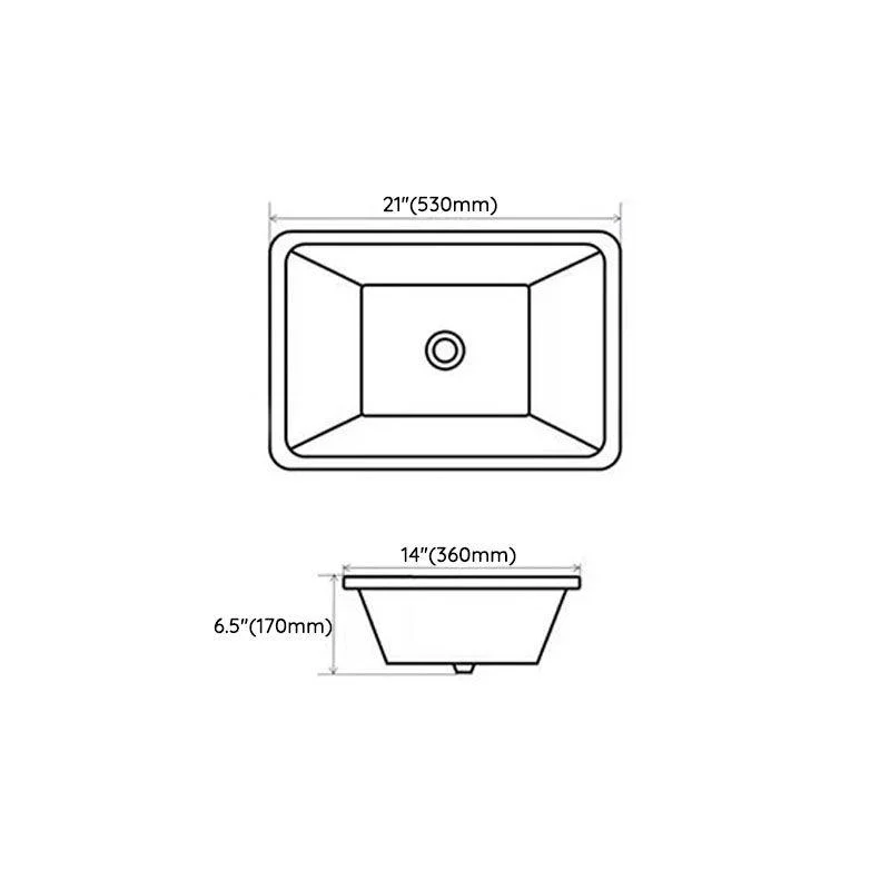 Rectangular Bathroom Sink Porcelain Modern Bathroom Sink(Not Included Taps) -Bathlova