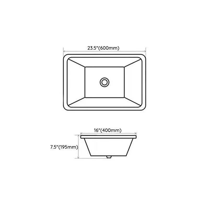 Rectangular Bathroom Sink Porcelain Modern Bathroom Sink(Not Included Taps) -Bathlova