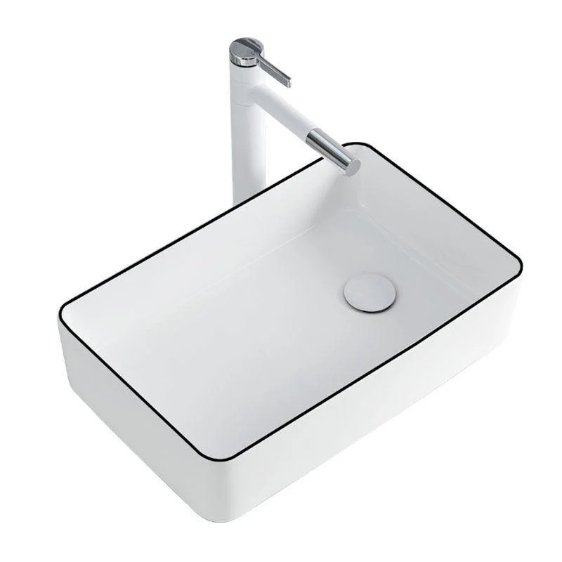 Rectangular Bathroom Sink Porcelain Trough Bathroom Sink(Not Included Taps) -Bathlova