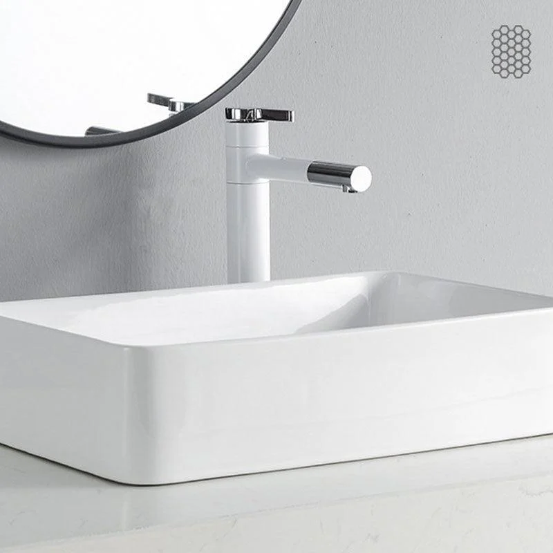 Rectangular Bathroom Sink Porcelain Trough Bathroom Sink(Not Included Taps) -Bathlova