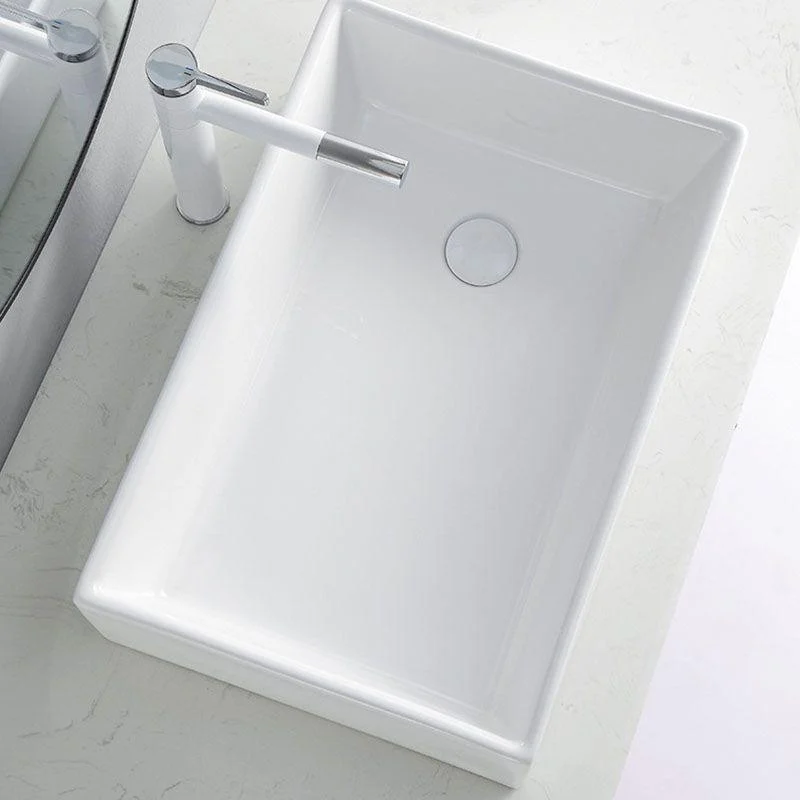 Rectangular Bathroom Sink Porcelain Trough Bathroom Sink(Not Included Taps) -Bathlova