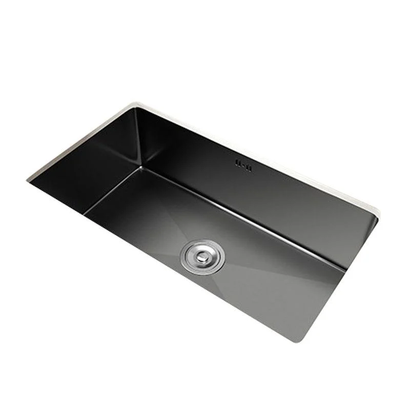 Rectangular Kitchen Sink Black Stainless Steel Single Bowl Top Mount Kitchen Sink -Bathlova